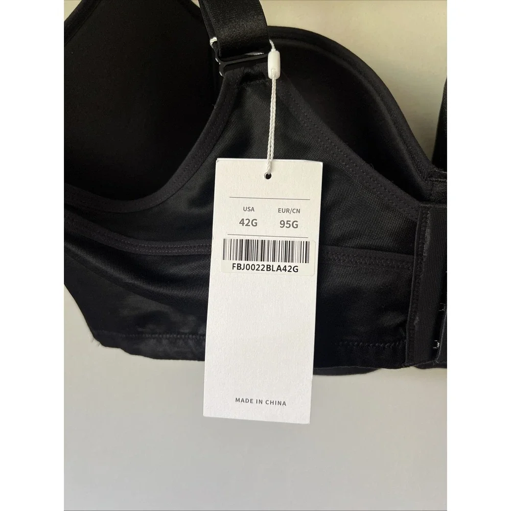 NWT HSIA Size 42G Women's Black Underwire T-Shirt Bra with Shimmer